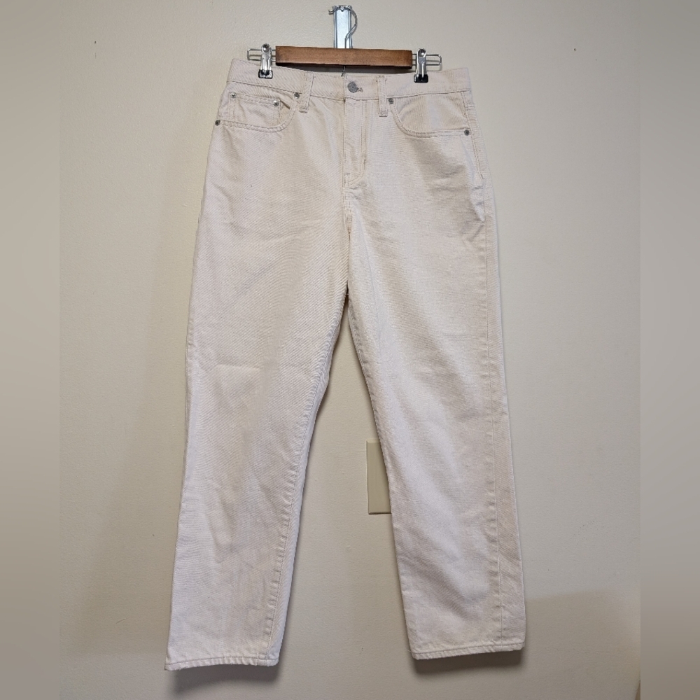 J.Crew Slouchy Boyfriend Jeans Size 28 Cream Off White Straight Leg Denim